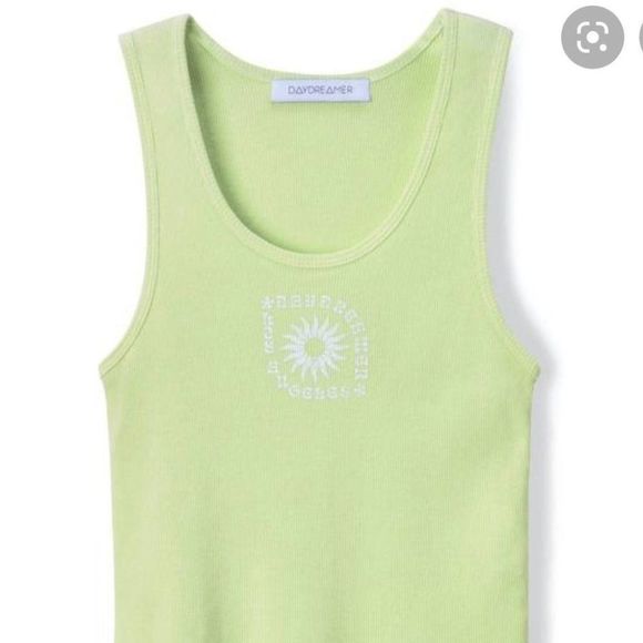 Yellow Eye Ribbed In Acid Tank Top/Cami - Picture 1 of 2